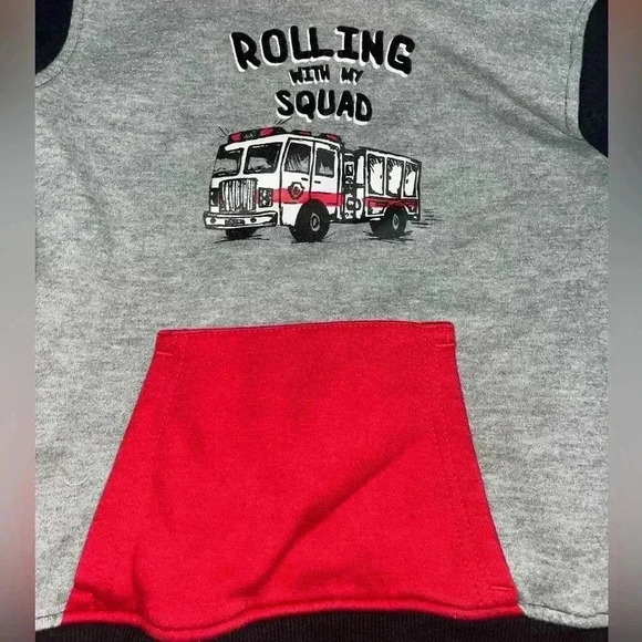 Kids Headquarters Firetruck hoodie sweatshirt size 5 - Picture 4 of 5